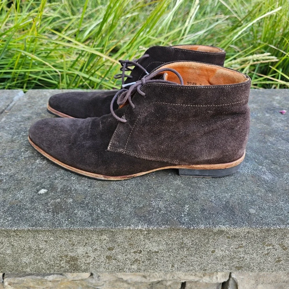 Wolf & Shepherd Striker Chukka Chocolate Brown Suede Leather Boots Woman 7 Men 9